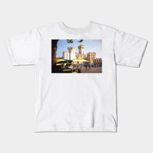 Sirmione Scaliger Castle with artistic filter Kids T-Shirt